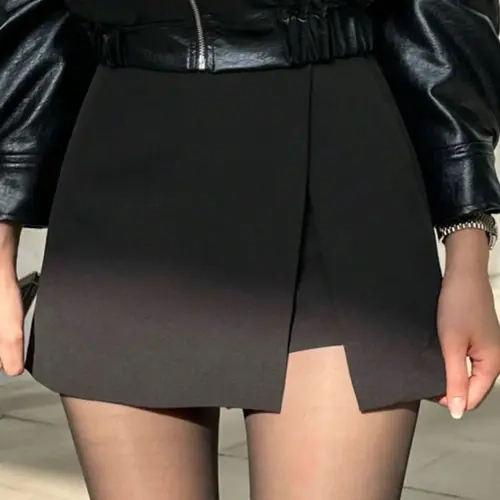 Women's Solid Pantskirt, Fashion Casual Pantskirt for Daily Outdoor Wear, Women Bottoms for Summer, Skirts With Shorts Underneath, Fashion Skorts