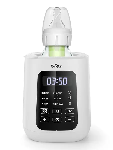 Bear Baby Bottle Warmer, Milk Warmer Breastmilk Bag Formula Fast Warming for New Born Baby Bottles, 6 Oz with Time Temp Control Automatic Shut Off at Home Use