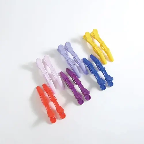 IMANIHAIR Female Fashion Hairpins - 2-Pack Non-Slip Plain Solid Color Plastic Flat Clips for Hair, Casual Clips & Pins for Modern Daily Elegance