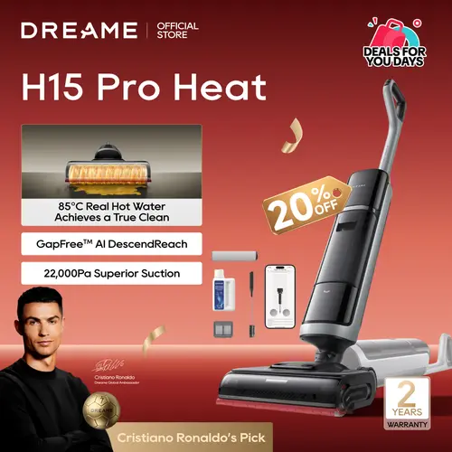 DREAME H15 Pro Heat Lite Wet Dry Vacuum Cleaner, Cordless Vacuum Mop 2 in One， Wash with heat, clean with AI Home Cleaning Tool