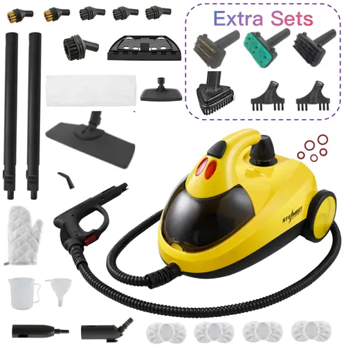 Steambot Steam Cleaner with BBQ Brush Set, Powerful Steam Mop,2L Large Water Tank Capacity,33 Accessories, Heavy Duty Chemical-Free Deep Cleaning for House, Kitchen, Bathroom, Car, BBQ Grill, Upholstery, Multi-Purpose Cleaning Steamer, Summerwins