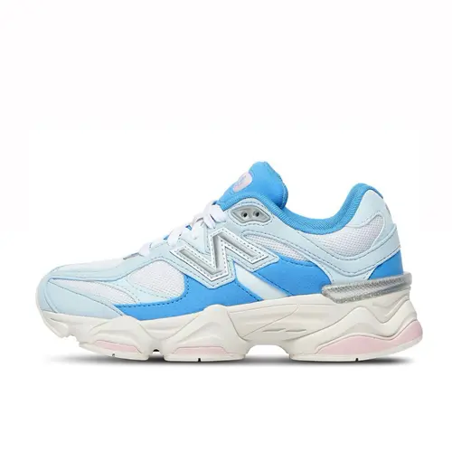 New Balance Women's Youth 9060 Athletic Running Shoes Sneakers - Blue Layered Mesh/Suede, Airy Design, Breathable Upper, Plush Cushion, 4Y / 5.5W, 5.5Y / 7W, for Gym & Walking