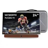 Skyworth 24-Inch Flat Screen 1080P FHD LED Smart Google TV - HDR10, Dolby Audio, Bluetooth Connectivity, Built-In Chromecast, Voice Control, 12V5A, 60W, Component In (Y/Pb/Pr), Protective Case, for Bedroom, Travel, Camping (Household Large Home Appliance)