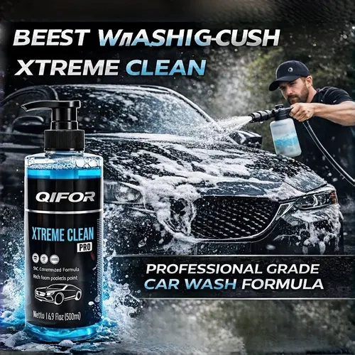 QIFOR High-Foaming pH-Balanced Liquid Automobile Cleaner Car Shampoo, Safe for All Finishes Waxes & Sealants, Compatible with Foam Guns & Bucket Washes, Lifts Road Grime, Preserves Glossy Finish