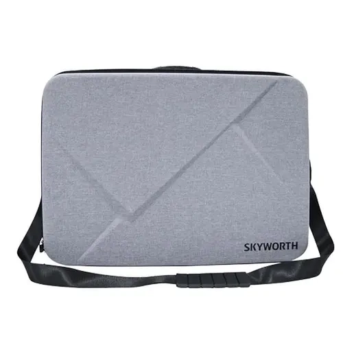 SKYWORTH 24" TV Cover Bag, 23.18x16.49x4.48in EVA Hard Shell Rain-proof Fabric, Shockproof, Diagonal Embossed Lines, Ergonomic Padded Handle, Detachable Shoulder Strap, Accessory-friendly Interior, Remote Pouch (Grey) - Camping Electronics Protection