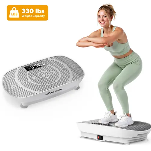 【Live Link only】Merach Slim Vibration Plate Exercise Machine Lymphatic Drainage Fitness Machine Vibrations Compact Design Fitness Home Gym Equipment Whole Body Workout Summervibes
