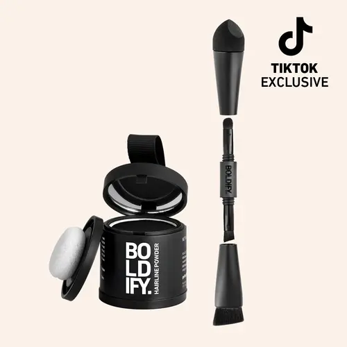 Boldify Hair Powder Beginner-Friendly Hairline Starter Kit for Thinning Hair - Anti-Gray Haircare, Waterproof At-Home Root Touch-Up, 4-Ended Brush (Including Angled Brush), Squalane for Roots & Brows, Long-Lasting Hold, Undetectable Blend