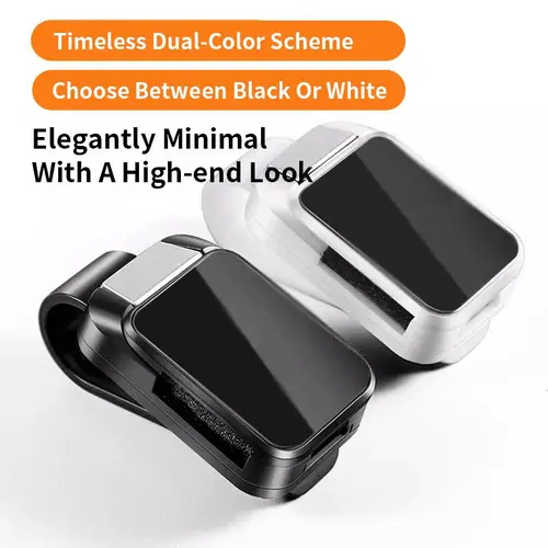 Alloy Hidden Buckle Rectangular Sunglasses Holder - Clip-On Car Visor Accessory, 7 Cm × 3.5 Cm × 3.8 Cm Multifunctional Car Organization Supplies with Receipt Organizer for Driving Stowing