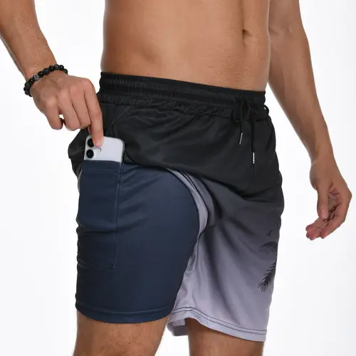 JUNBAOSS Mens Swim Trunks with Compression StretchBeach Shorts with Pockets No-Chafing BoardShorts, Breathable Fit Hawaii Beach Shorts SwimwearBathing Suits Sports Shorts Summer Swim Bottoms Swim Bottom Swimsuit