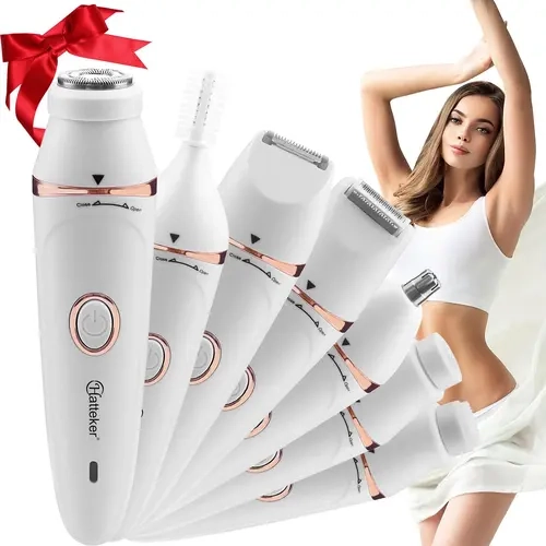 7 in 1 Electric Hair Removal Tool, 1 Set Waterproof USB Rechargeable Women's Grooming Kit, Perfect for Body and Eyebrow, Body Facial Shaver, USB Rechargeable Shaver
