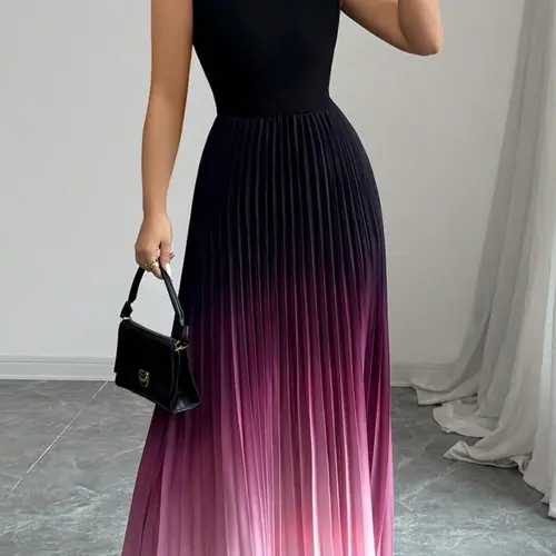 Women's Ombre Gradient Print Tank Dress, Elegant Sleeveless   Dress for Party Evening Formal Occasions, Ladies' Clothes for All Seasons