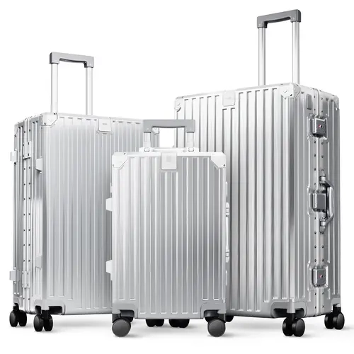 PHIVILLA 20/24/28 Inch Aluminum Frame Checked Luggage, Zipperless Suitcase | 3-layer PC Hard Shell Premium Protection with TSA Lock, USB Charging,Cup Holder and Spinner Wheels for Long Vacations, Back to School