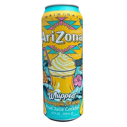 Arizona Whipped Pineapple Orange Flavor Fruit Juice Drink- 1 Can 22 Fl Oz Beverage