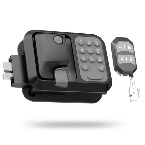Heavy Duty RV Keyless Entry Door Security Lock - Digital Key, Electronic Code, Key & Keypad Latch Handle, Wireless Anti-Theft for Travel Trailers (Fits Most Motorhomes, 1 Unit, 2 Remote Controls, Install Kit)