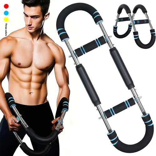 Arm Trainer,Twister Arm Trainer Adjustable Strength & Power Twister Bar for Chest & Arm Strength Training Workout, Portable Home Gym Fitness Equipment for Men, Ideal Upper Body Workout Machine with Shoulder Muscle Training and Spring Resistance