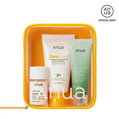 [Anua] Sun-ready Travel Kit ｜no white cast sunscreen, mini cleansing foam, mini cleansing oil, travel size, korean skincare, spf, deep pore cleanse, suncare