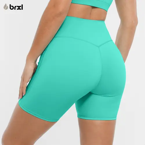 BRXL Women's Buttery Soft 5" High-Waisted Biker Shorts - Nylon Blend, No Front Seam, Compression, Spandex Athletic Fitness Shorts, Body Shaping, Sporty Chic Workout Outfit Inspo for Yoga, Gym