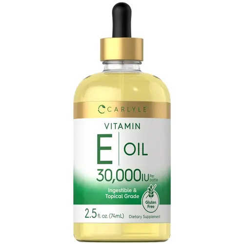 Carlyle Vitamin E Oil | 30,000 IU | 2.5 fl oz | Ingestible & Topical Grade | Moisturizing for Skin | Vegetarian, Non-GMO, Gluten Free Supplement
