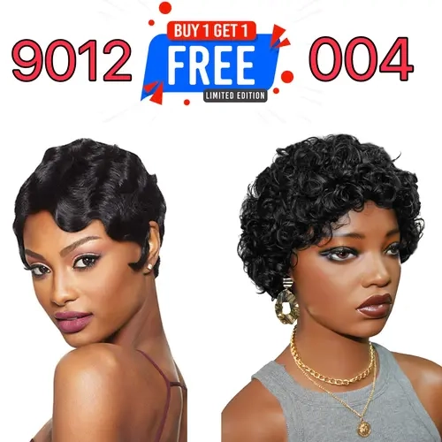 ShowRealHair Buy 1 GTE 1 FREE ! Beat the summer heat with this short wig! Short Pixie Cut Wigs Human Hair for Women