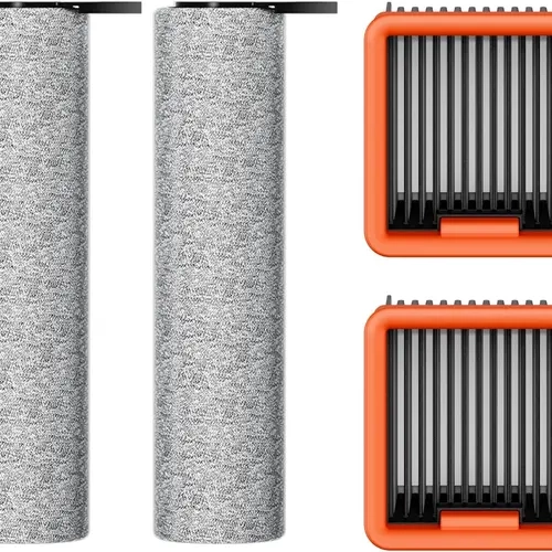 Uwant Replacement Roller Brush and Filter Kit, Compatible with D100 Cordless Wet Dry Vacuum Cleaner - 2 Brush Rollers, 2 Filters, Easy Replacement, Continuous Cleaning Power, Optimal Performance