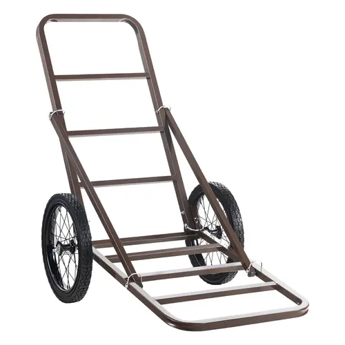 VEVOR Heavy Duty Collapsible Foldable Wagon for Adults, 300 lbs Capacity, 15 in Puncture-Free Roll Big Rubber Wheels, 0.98 in Thick Pipe, Ergonomic Handle, Mobile Trolley for Hiking, Folds Flat to Save Trunk Space