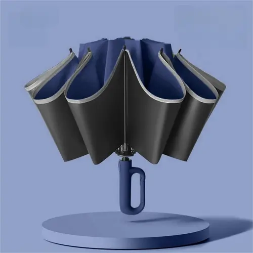 Reflective Reverse Umbrella, Automatic Windproof 46 Inch Portable Folding Rain Umbrella, Fashion Car Umbrella, Unisex, Multiple Colors Available, Portable Foldable Umbrella