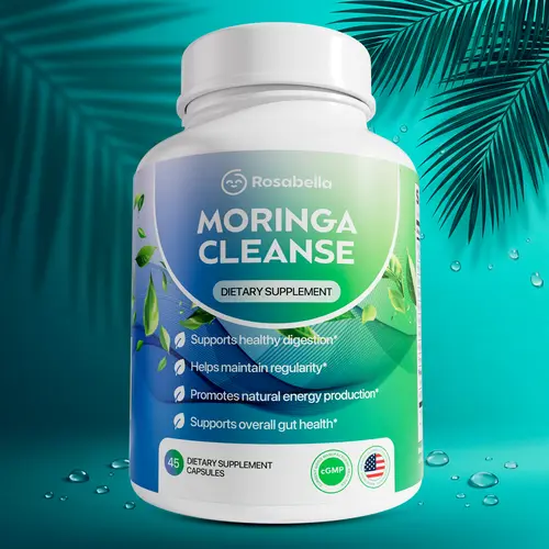 Rosabella Moringa Cleanse- Gut Cleanse Detox Pills for Digestive Health & Bloating Relief