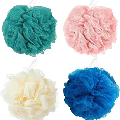 Loofah Sponge Shower Loofahs Bath Sponges Mesh Balls for Women Men Bathing Accessories Body Wash Back Scrubber 50g Soft Pouf Body Scrubber Loofahs Puff Pack Exfoliate Cleanse Soothe Skin Eco-Friendly Cleaning Soap Hanging Personal