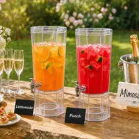 Lifewit 4L BPA-Free Modern Drinking Dispenser with Lid - Stand, Drip-Free Detachable ABS Spout, Fruit-Infuse Filter, Leak-Proof Gallon-Size Beverage Server for Cold Drinks - Ideal for Parties, BBQs