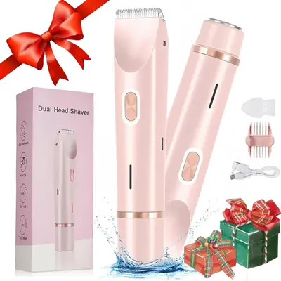 Mother's Day Gift, Electric Hair Trimmer for Women, 2 in 1 Body & Facial Hair Removal Double Head Trimmer for Face Underarm Legs, Gifts for Girl, Women's Electric Shaver, Bikini Shaver for Women, Rechargeable,Dual-Head,Bikini,Trimmer tiktokshopspringglowu