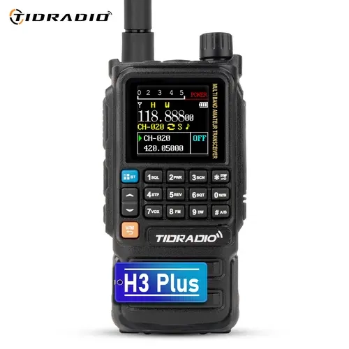 TIDRADIO TD-H3 Plus Digital Portable Walkie Talkie - GMRS Ham Radio, Repeater Compatible, Bluetooth, BT Speaker Playback, Audio Function, Wireless Mobile Air Band, Long-Range, Expandable Accessories, Water-Resistant, Global Intercom (Back to School)