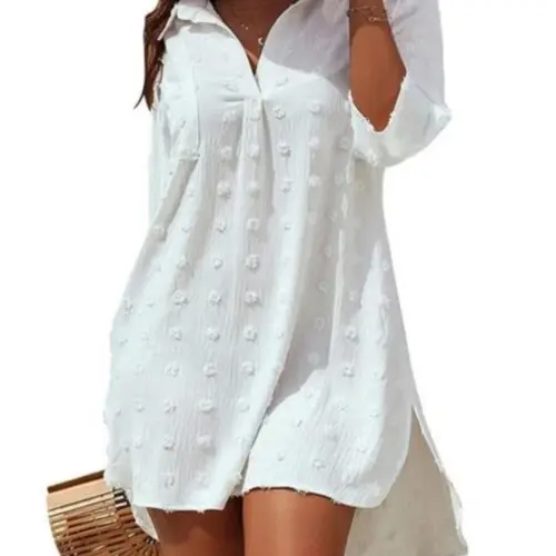 Women's Solid Color Cover Up, Casual Swimsuit Cover Up Beach Cover Ups for Summer, Fashion Women's Swimwear for Beach Holiday Vacation