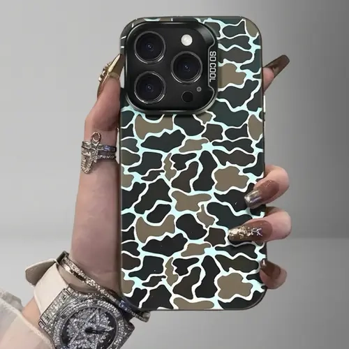 Vintage Sitka Camo Shockproof Phone Cover for iPhone 7/8/X/Xs Max/11/12/13/14/15/16 Pro Max Plus, Transparent Polycarbonate Case with Dust Resistance, Matte Back, Fingerprint & Oil Resistance, Wireless Compatibility, Durable Protection Accessories