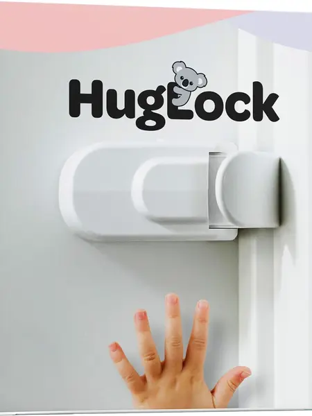 HugLock - For Interior Doors Only - The Snap-On Door Lock Kids Can't Reach or Defeat - No Tools or Adhesives Required - Works With Door Knob, Lever or Handle - Childproof Safety Locks are Toddler, Baby and Child Proof
