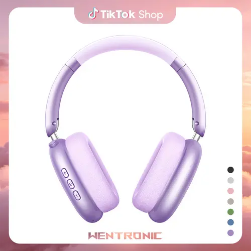 WENTRONIC Y01 Bluetooth Over-Ear Headphones - Wireless, Folding, Hybrid Active Noise Cancellation, 48H Playtime, Hi-Res Audio, Bass Boosted, Portable, Soft Earpads, Built-in Mic, Memory, 3.5mm Wired Option, iOS/Android/PC Compatible, Father's Day Gifts