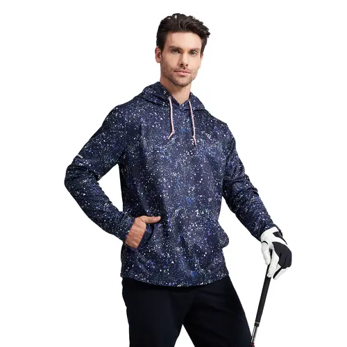 MAELREG Men's Graffiti Print Hoodie Golf Fleece Hooded Sweatshirts Dry Fit Athletic Lightweight Casual Midlayer Mens Hoodies Pullover Fashion Tops