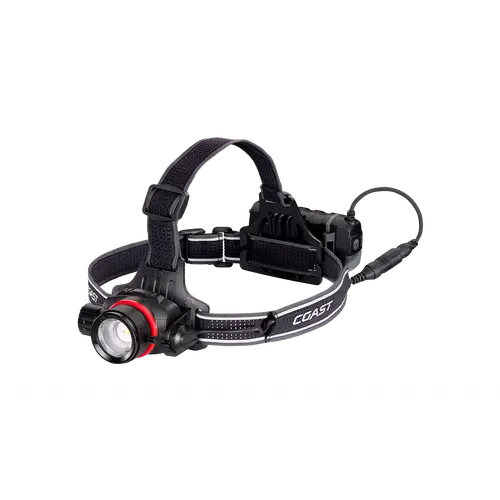 COAST HL8R 800 Lumen Rechargeable PURE BEAM Focusing LED Headlamp, Black