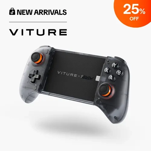 VITURE x 8BitDo Ultimate Mobile Gaming Controller - World's First for XR Glasses, Low-Latency USB-C Plug, Wired Port, Smooth Hall Effect Sticks, Charge While Playing, 8BitDo V2 Mapping, Pro Accessory for Android Smartphones & Gaming Devices