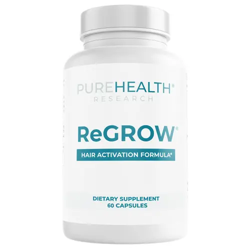 Regow by PUREHEALTH RESEARCH – Hair Growth Formula to Reduce Thinning, Strengthen Hair Follicles, Boost Volume & Texture – Supplements for Women & Men.