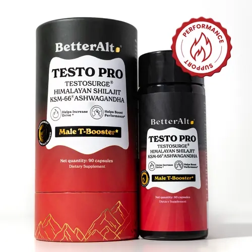 BetterAlt TSurge Alpha Capsules | USA Lab-tested Patent Formula | Shilajit, KSM66 Ashwagandha, Ginseng for Daily Vitality & Strength | 90 Capsules