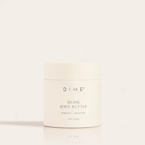 DIME Biome Body Butter - Non-Greasy Cream with Shea Butter & Probiotics for Dry Skin Care, 5 oz / 150 ml