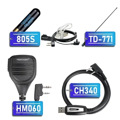 TIDRADIO Water-Resistant Walkie-Talkie Accessory Kit 1 - Wired Headset, Microphone, Antenna, FRS Tuner for Improved Communication