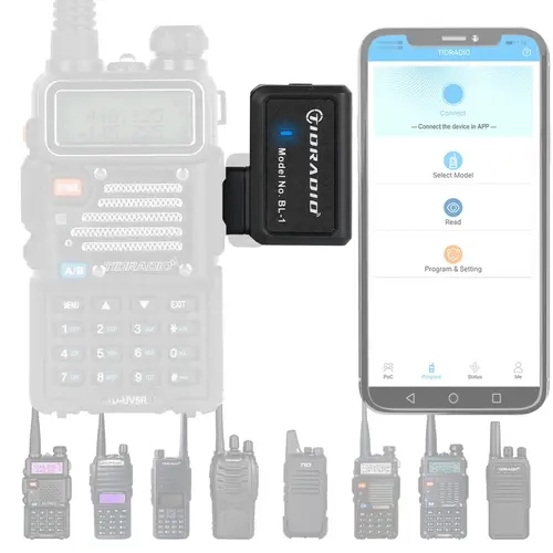 TIDRADIO Bluetooth Wireless Radio Kit - Ham Radio Wireless Programmer for Baofeng UV-5R Walkie Talkies, Mobile APP Compatible, Driver-Free Adapter, Program Cable Replacement, 365-day 365 Days Quality Guarantee