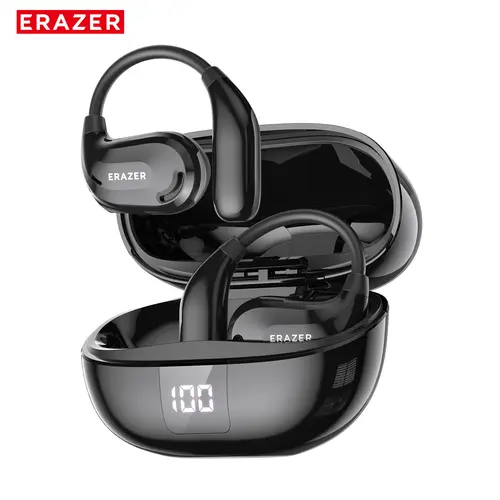 ERAZER XT66Pro OWS In-Ear Design Gym Headphones - Bluetooth Waterproof Wireless Earphones, Sweatproof IPX4, HIFI Audio, Lightweight Headset, Built-in Microphone, 13 Hours Playtime, Chargeable with Charging Box