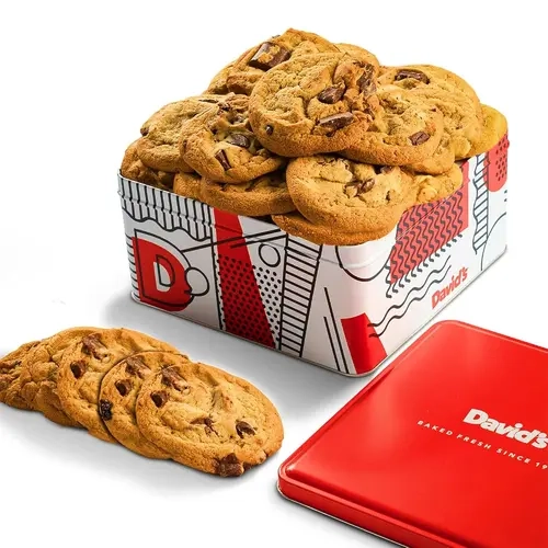 DAVID's COOKIES 2lbs Chocolate Chunk Fresh Baked Cookies - Handmade and Gourmet Cookies - Delectable and Made with Premium Ingredients - Cookie Gift Tin