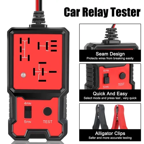 2024 12V Automotive Battery Relay Tester - Beginner-Easy Use, Durable Construction Pocket-Size Tool for Quick and Easy On-the-Go 12V Car Relay Diagnostics, Automotive & Motorcycle Repair Inspections