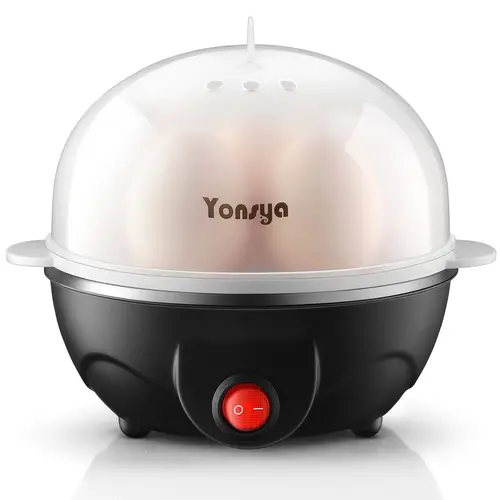 Yonsya Rapid Egg Cooker 7 Egg Capacity Electric Egg Cooker for Hard Boiled Eggs Poached Scrambled Omelets with Auto Shut Off Feature Black,summerwins