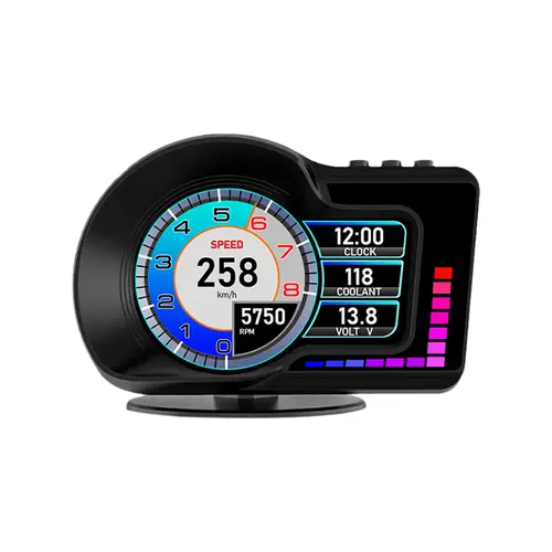 KUOWEIHUD OBD2+GPS Dual Mode Speedometer Display - 3.5" IPS Screen, Dashboard Mount, Easy Install, Turbo Gauge, 6 Multiple Alarms, 8 Color Ambient Lights, 5 Themes, Car Interior Accessory for 2008-2025 Gasoline Cars, Car Accessories, Accessories For Car f