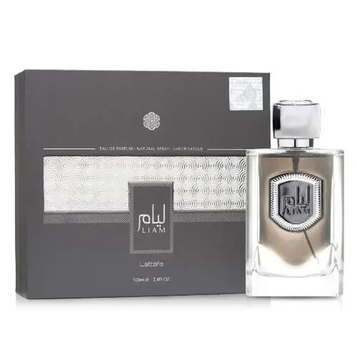 Lattafa Liam Grey Eau de Parfum - 100ml (3.4 oz) Unisex Modern Versatile Fragrance, Aromatic Scent with Patchouli, Black Tea, Tonka Bean, Fig Notes, Creamy Daily Wear Single Item