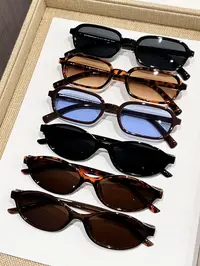 6 Pairs Retro Small Frame Classic Sunglasses for Men and Women, Vintage Trendy Sunglasses, Stylish Travel Sunglasses for Everyday, Versatile UV Protection Glasses